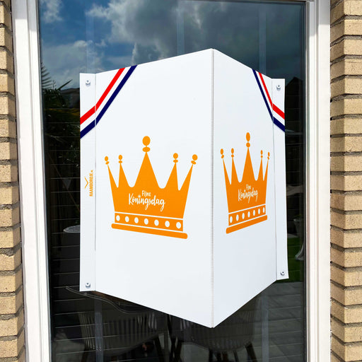 Raambord Fijne Koningsdag kroon - Wit - Raambordje.nl