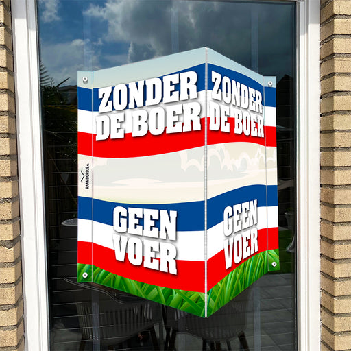 Raambord Zonder de boer geen voer - Omgedraaide Nederlandse vlag - Raambordje.nl